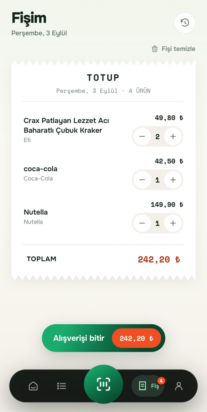 Totup fişi, sepet toplamı
